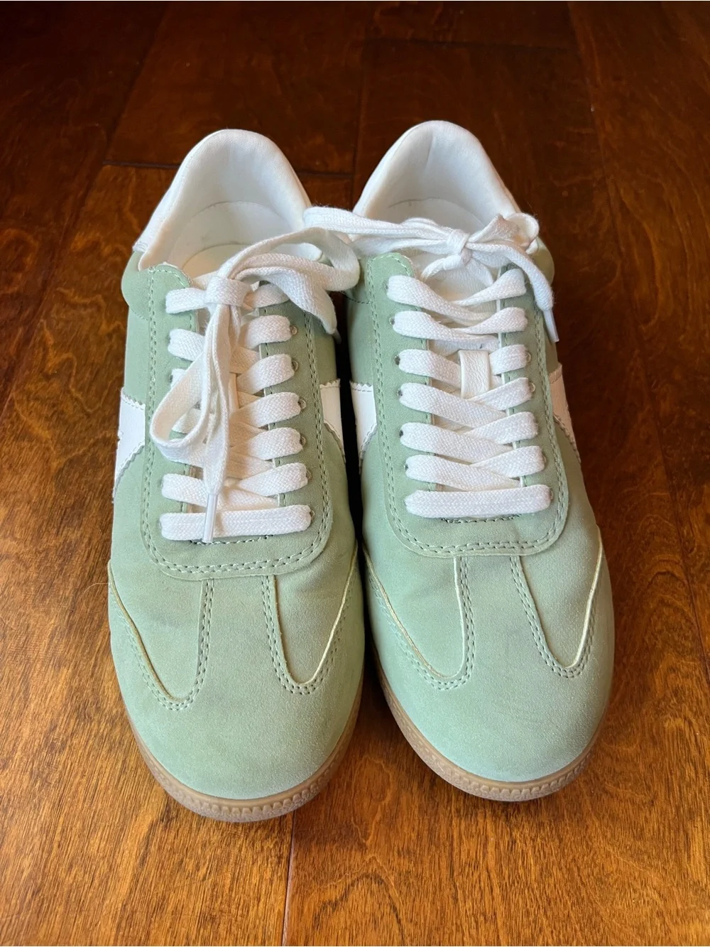MIA Mint Green and White Low-Profile Sneakers